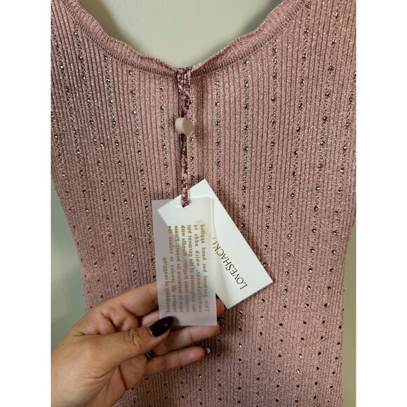 NEW NWT LoveShackFancy Maryanne Knit Mini Dress Pink Size XS - Picture 6 of 6